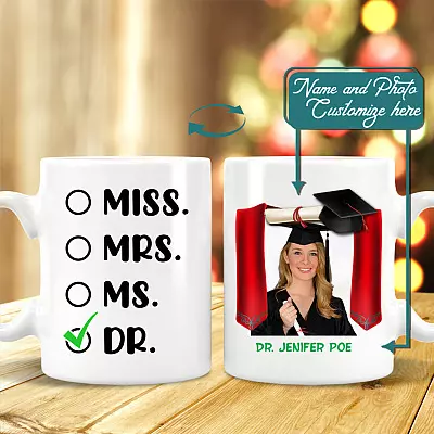 Alternative view of Custom Photo Graduation 2021 Ceramic Coffee Mug - Mrs Miss Ms Dr Mug - Class Of 2021 Mug