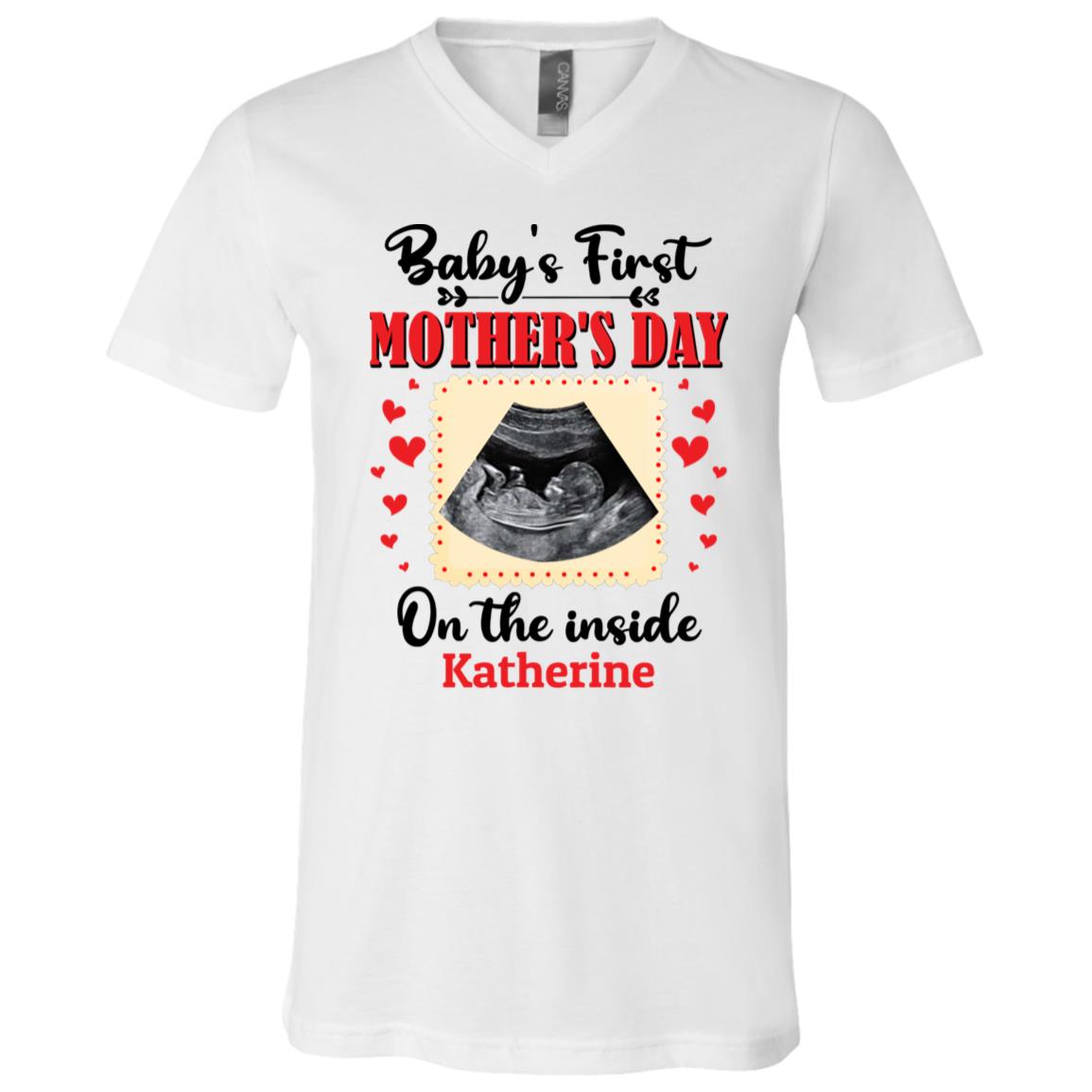 Custom Photo Baby Shirt, White, V-Neck T-Shirt