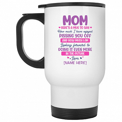 14 oz. White Travel Mug