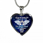 Personalized Hear the Wind and Think of Me Pet Dog Cat Heart Pendant Necklace