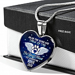 Personalized Hear the Wind and Think of Me Pet Dog Cat Heart Pendant Necklace