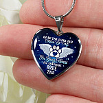 Personalized Hear the Wind and Think of Me Pet Dog Cat Heart Pendant Necklace