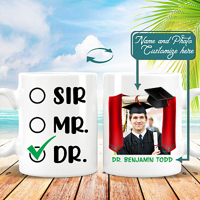 Alternative view of Custom Photo Graduation 2021 Ceramic Coffee Mug - Sir Mr Dr Mug - Class Of 2021 Mug