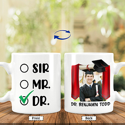 Custom Photo Graduation 2021 Ceramic Coffee Mug - Sir Mr Dr Mug - Class Of 2021 Mug