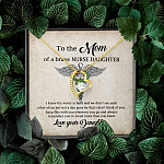 To the Mom of A Brave Nurse Daughter I Know the Worry Is Hard and We Don't See Each Other Forever Love Necklace