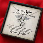 To the Mom of A Brave Nurse Daughter I Know the Worry Is Hard and We Don't See Each Other Double Hearts Necklace