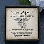 To the Mom of A Brave Nurse Daughter I Know the Worry Is Hard and We Don't See Each Other Double Hearts Necklace