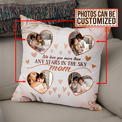 Alternative view of Personalized Photo Mom We Love You More than Any Star in The Sky - Custom Image Mother's Day Thow Pillow