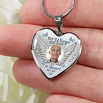 Personalized Photo Your Wings Were Ready But My Heart Was Not Heart Pendant Necklace - Bangle