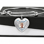 Personalized Photo Your Wings Were Ready But My Heart Was Not Heart Pendant Necklace - Bangle