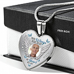 Personalized Photo Your Wings Were Ready But My Heart Was Not Heart Pendant Necklace - Bangle