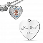 Personalized Photo Your Wings Were Ready But My Heart Was Not Heart Pendant Necklace - Bangle