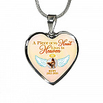 Personalized Photo A Piece Of My Heart Lives In Heaven In Memory Of Puppy Dog Dad Mom Heart Pendant Necklace
