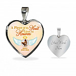 Personalized Photo A Piece Of My Heart Lives In Heaven In Memory Of Puppy Dog Dad Mom Heart Pendant Necklace