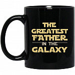 father mug, Black, 11 oz. Black Mug