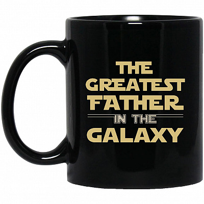 father mug, Black, 11 oz. Black Mug