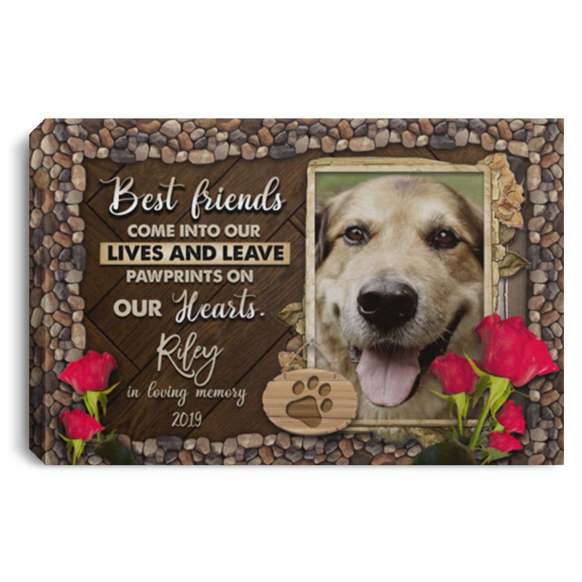 Custom Photo Leave Pawprints, White, 0.75'' Framed Canvas Custom Photo Leave Pawprints, White, 0.75'' Framed Canvas