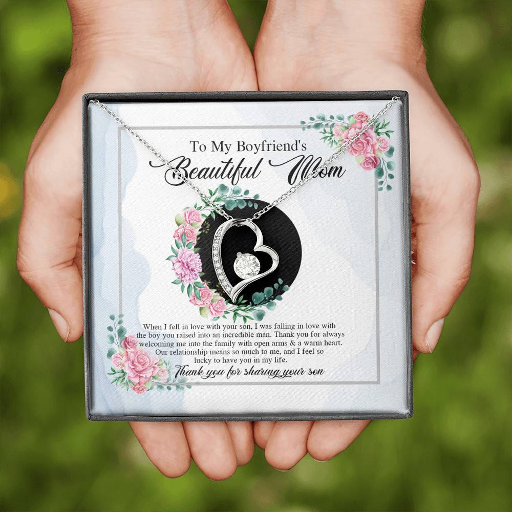 To My Boyfriend's Beautiful Mom Thank You For Sharing Your Son Forever Love Necklace