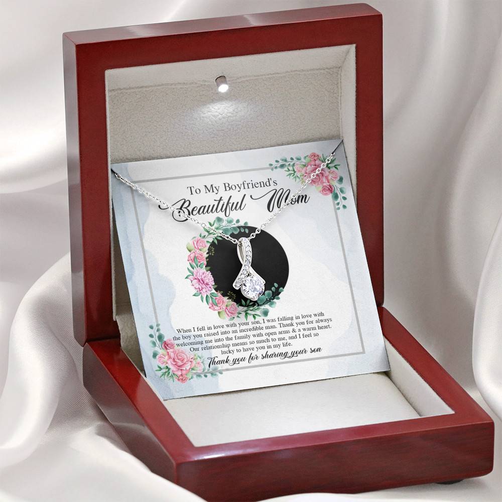 To My Boyfriend's Beautiful Mom Thank You For Sharing Your Son Alluring Beauty Necklace
