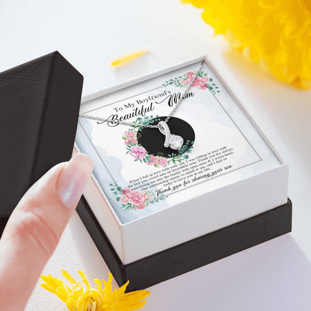 To My Boyfriend's Beautiful Mom Thank You For Sharing Your Son Alluring Beauty Necklace