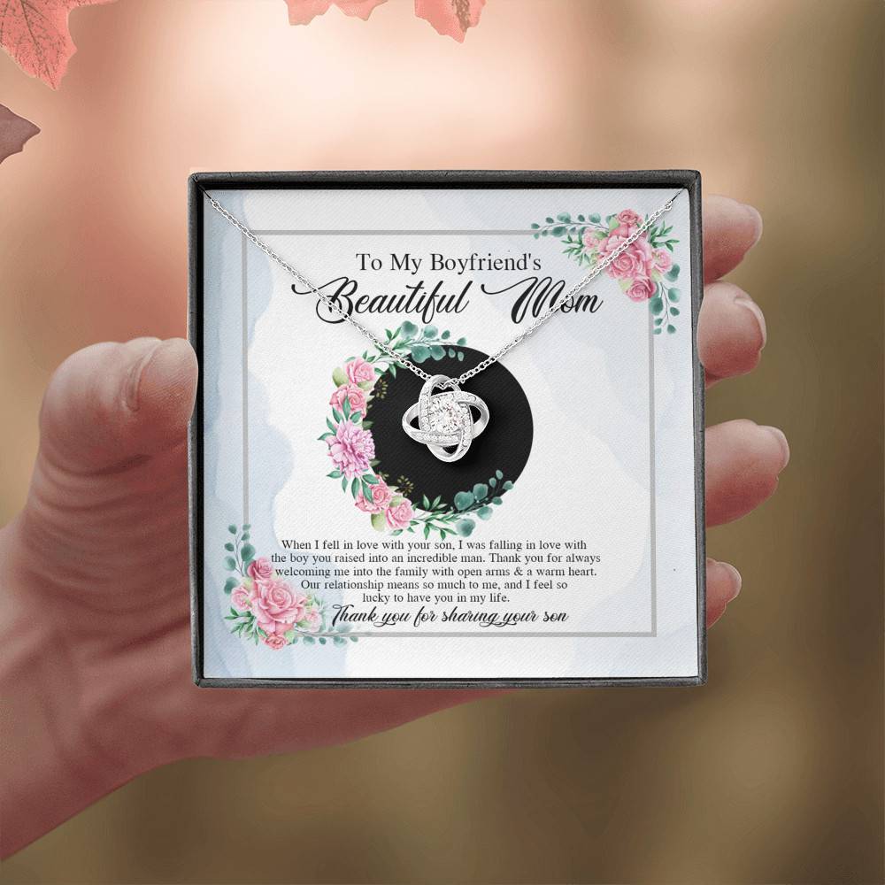 To My Boyfriend's Beautiful Mom Thank You For Sharing Your Son Love Knot Necklace