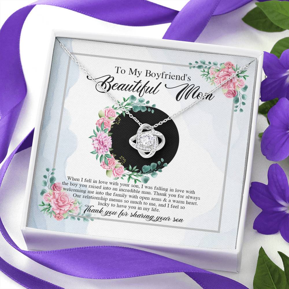 To My Boyfriend's Beautiful Mom Thank You For Sharing Your Son Love Knot Necklace