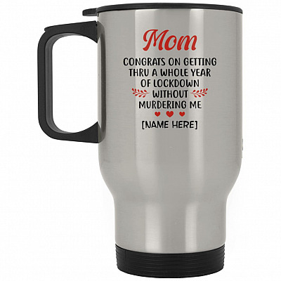 14 oz. Silver Travel Mug