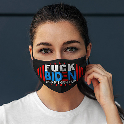 Alternative view of Fuck Joe Biden and His Gunlaw - Funny Anti Joe Biden - 2nd Amendment Washable Reusable Custom  Cloth Face Mask Cover
