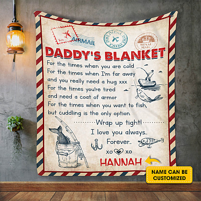 Alternative view of Personalized Daddy Fishing Blanket - For The Times When You Are Cold Blanket
