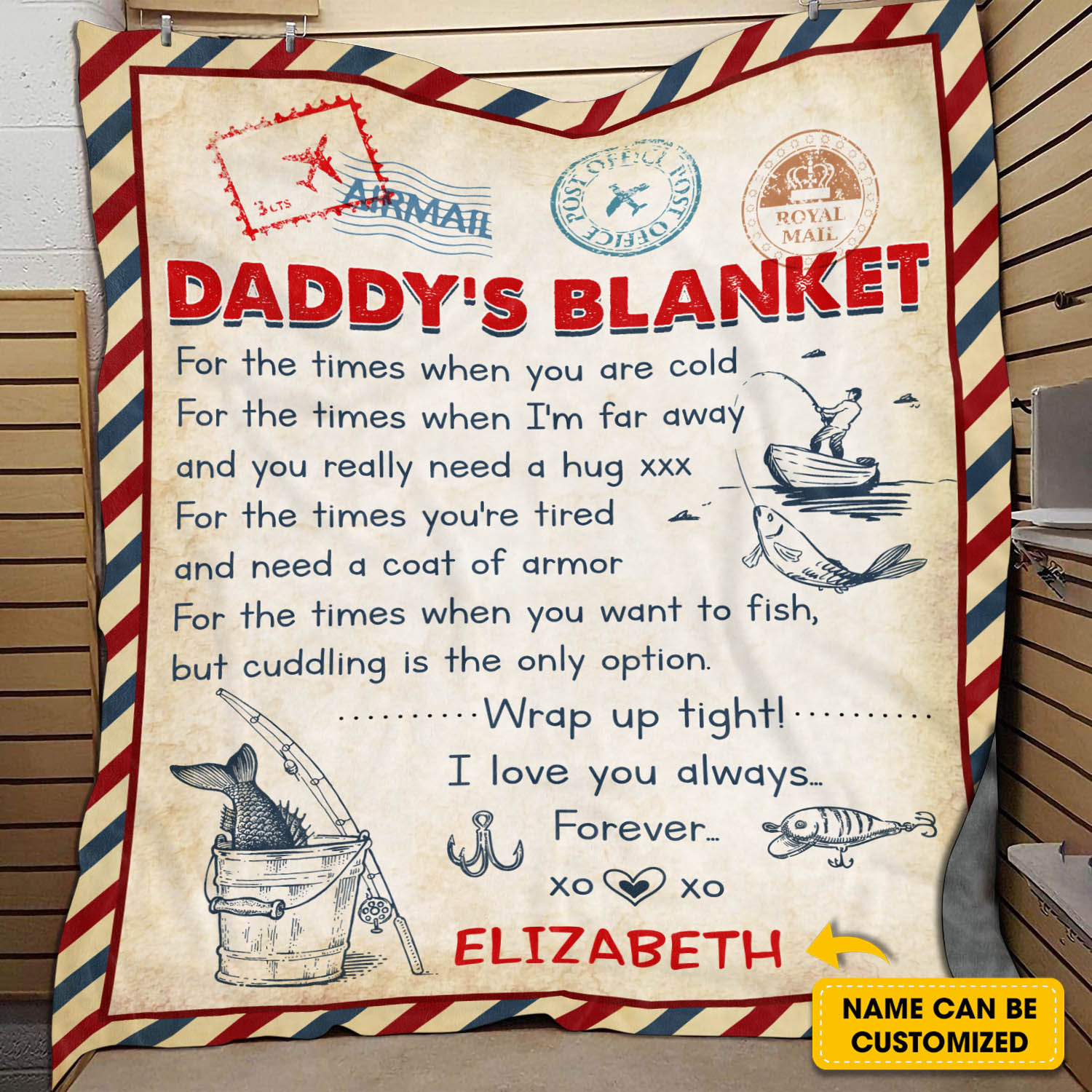 6MH. Daddy Fish Blanket Mockup 3