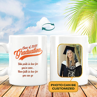 Alternative view of Custom Photo Class Of 2021 Graduation 2 Side Coffee Mug - Beer Stein - Water Bottle - Color Changing Mug