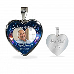 Personalized Photo In Loving Memory Of Custom Name Heart Pendant Necklace - Memorial Gift Jewelry