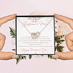 To My Boyfriend's Mom I Never Thought I'd Find The One Till I Met Your Son Interlocking Hearts Pendant Necklace