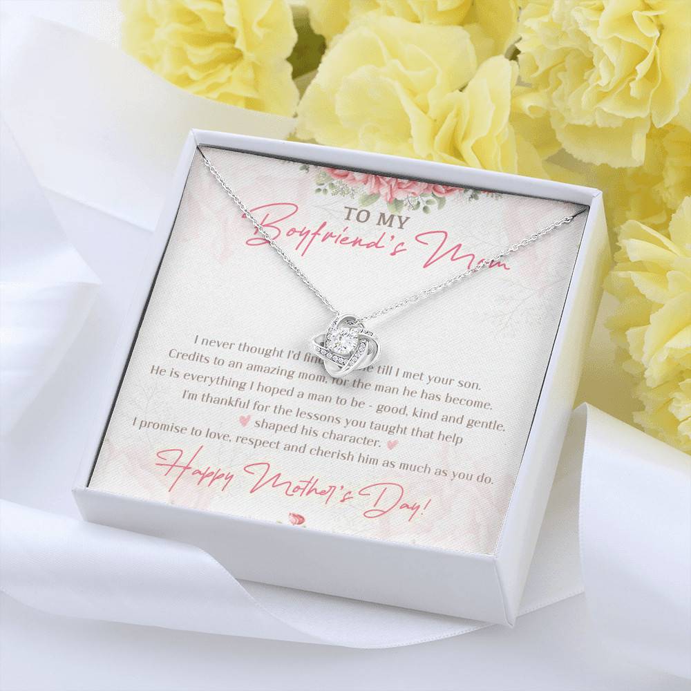 To My Boyfriend's Mom I Never Thought I'd Find The One Till I Met Your Son Love Knot Necklace