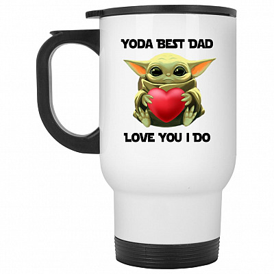 14 oz. White Travel Mug