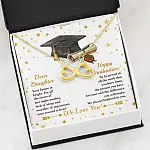 Dear Daughter Your Future Is Bright Happy Graduation We Always Believed In You Infinity Heart Pendant Necklace