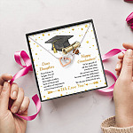 Dear Daughter Your Future Is Bright Happy Graduation We Always Believed In You Interlocking Hearts Pendant Necklace