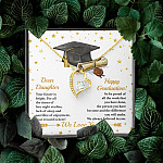 Dear Daughter Your Future Is Bright Happy Graduation We Always Believed In You Forever Love Heart Pendant Necklace