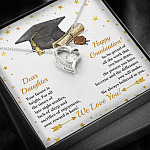 Dear Daughter Your Future Is Bright Happy Graduation We Always Believed In You Forever Love Heart Pendant Necklace