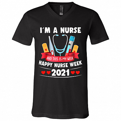I'm A Nurse And This Is My Week, Black, V-Neck T-Shirt