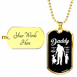 Daddy Son's First Hero and Daughter's First Love Father's Day Dog Tag Pendant Necklace