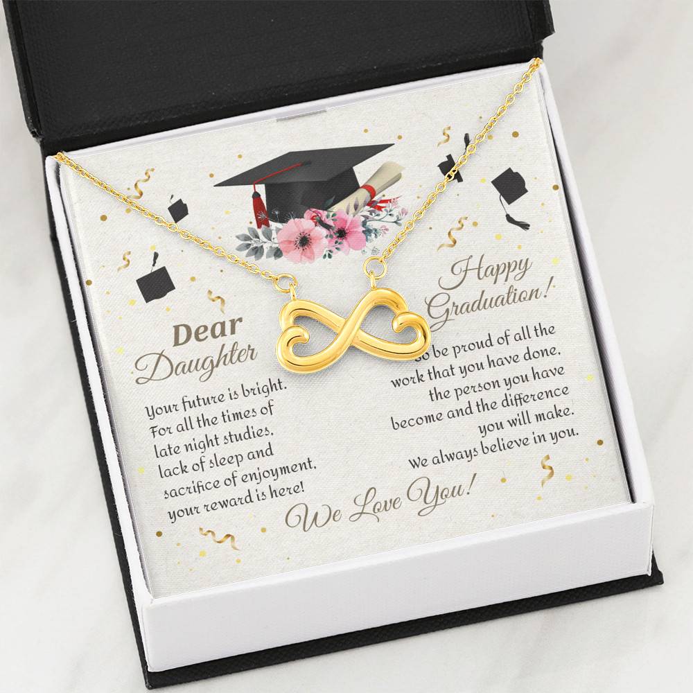 Graduation Dear Daughter Your Future Is Bright For All The Times Senior Infinity Heart Pendant Necklace