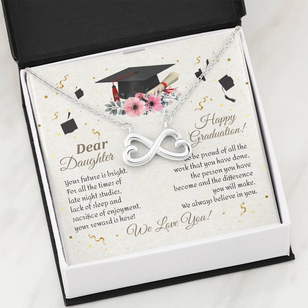 Graduation Dear Daughter Your Future Is Bright For All The Times Senior Infinity Heart Pendant Necklace