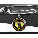 Personalized Photo Once by My Side Forever in My Heart Pet Owner Gifts Circle Pendant Necklace - Bangle