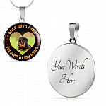 Personalized Photo Once by My Side Forever in My Heart Pet Owner Gifts Circle Pendant Necklace - Bangle