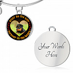 Personalized Photo Once by My Side Forever in My Heart Pet Owner Gifts Circle Pendant Necklace - Bangle