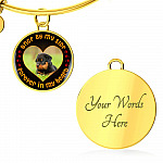 Personalized Photo Once by My Side Forever in My Heart Pet Owner Gifts Circle Pendant Necklace - Bangle