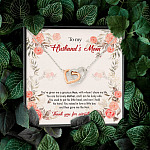 To My Husband's Mom You've Given Me a Gracious Man with Whom I Share My Life Interlocking Hearts Pendant Necklace