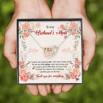 To My Husband's Mom You've Given Me a Gracious Man with Whom I Share My Life Interlocking Hearts Pendant Necklace