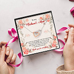 To My Husband's Mom You've Given Me a Gracious Man with Whom I Share My Life Interlocking Hearts Pendant Necklace